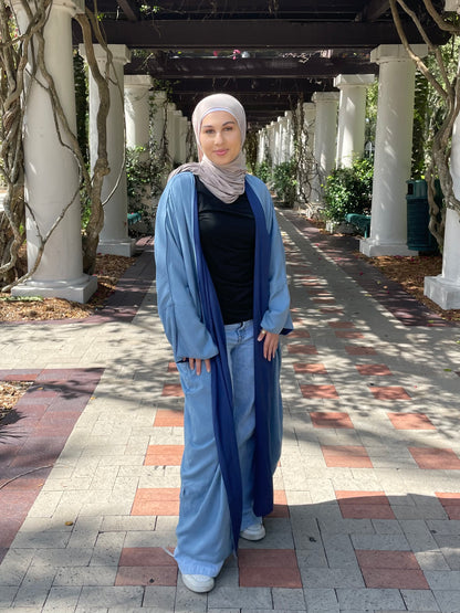 Blue reversible abaya