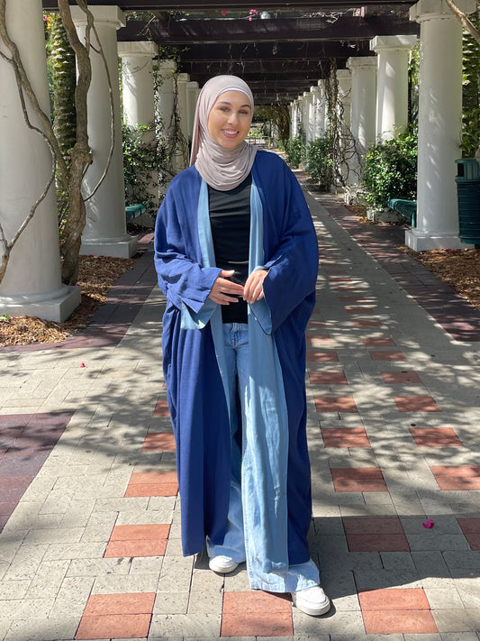 Blue reversible abaya