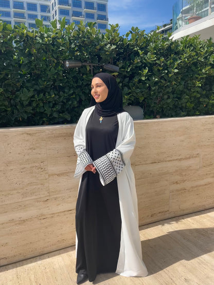 White Keffiyeh Abaya