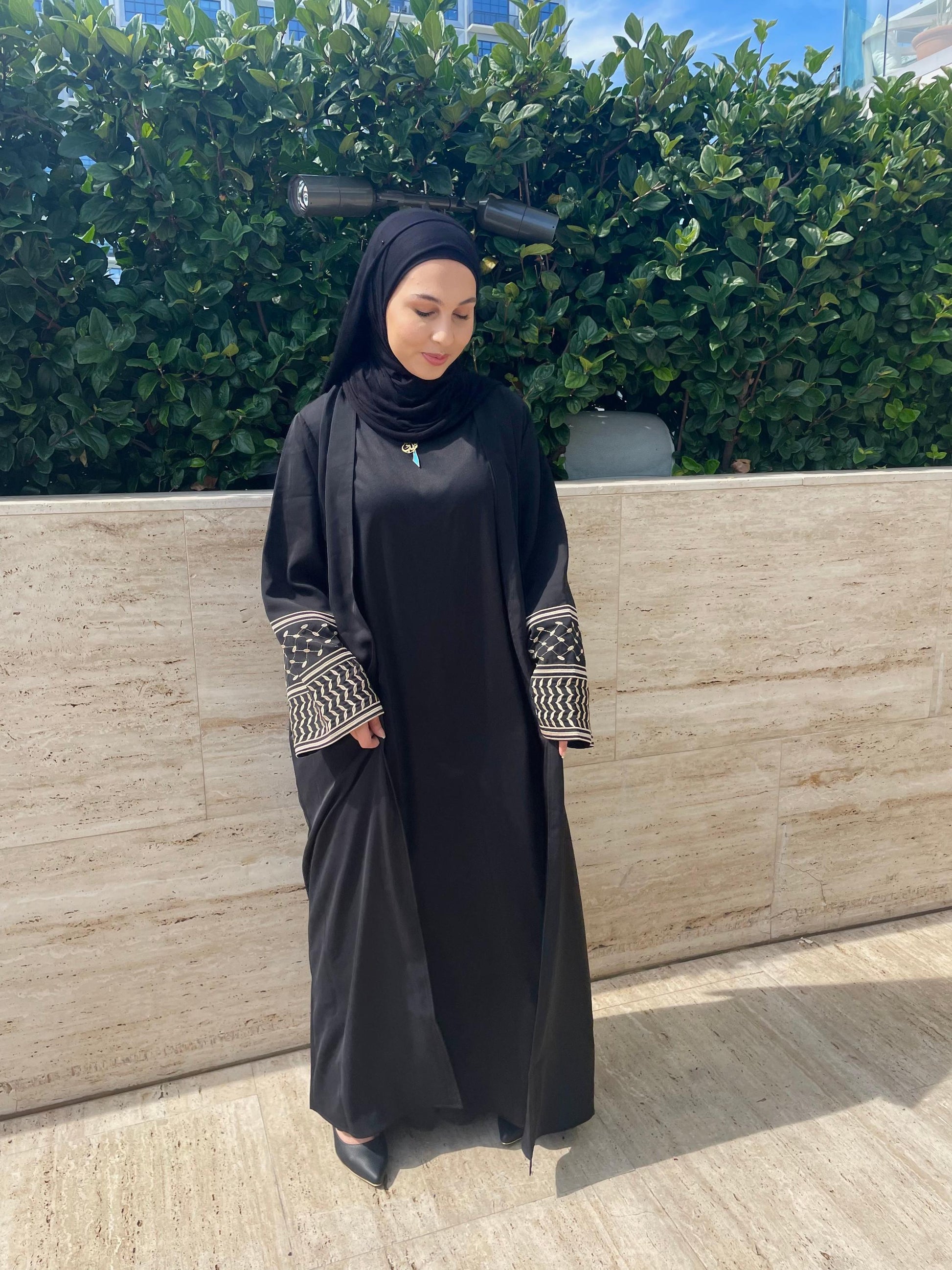 Black Keffiyeh Abaya